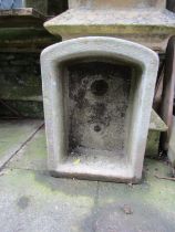 A Sandford Stone rectangular trough with D shaped end, 23cm high x 74cm x 52cm