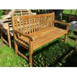 A good quality heavy gauge three seat garden with slatted seat and back, 150 cm long