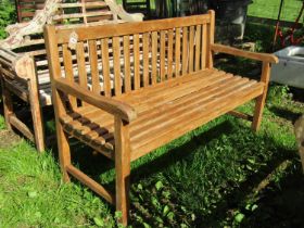A good quality heavy gauge three seat garden with slatted seat and back, 150 cm long