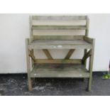 A Hutton two tier pine potting table/bench, 120 cm high x 100 cm x 48 cm