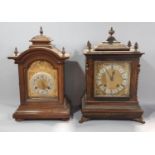 Two reproduction bracket clocks in the Georgian style, one with applied gilt cast metal mounts (2)