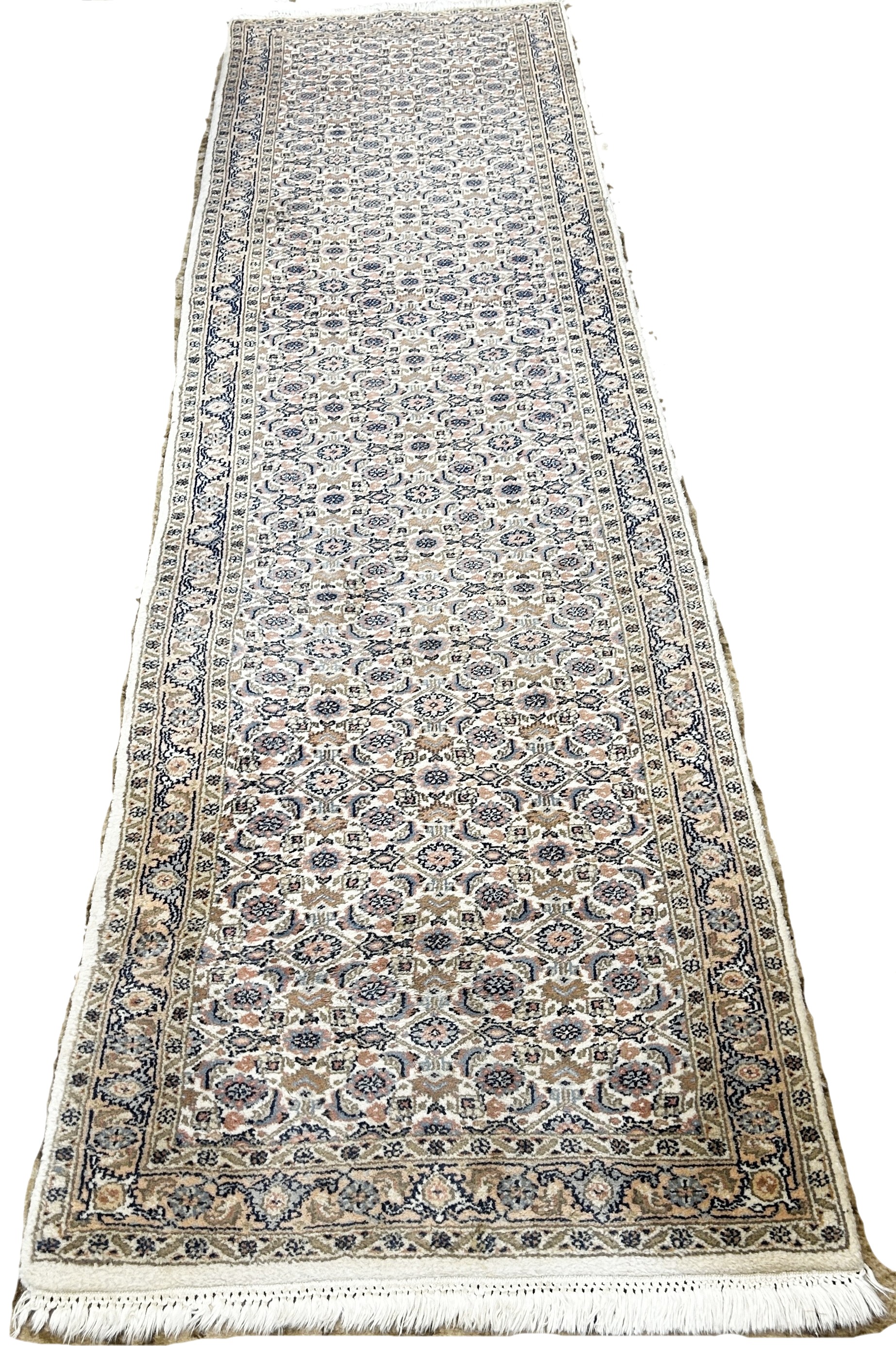 A Persian Kashan Runner with a tightly packed all over floral pattern, 315cm x 80cm approximately - Image 2 of 2