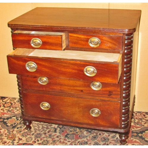 Small 19th century style Biedermeier chest of 31 plus 2 short drawers with moulded columns 69 cm - Image 2 of 3