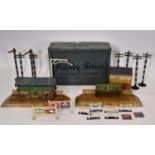 Hornby Series pre- war 0 gauge railway station models including M Station Set A845 complete in