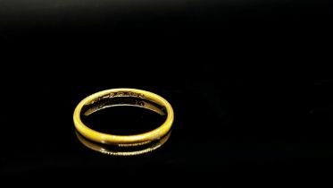 22ct wedding ring, size M/N, 2.1g