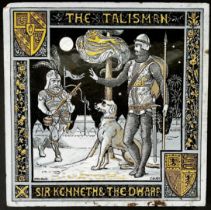 The Talisman - Minton ceramic tile, Sir Kenneth and the Dwarf after John Moya Smith