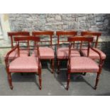 Set of six (4+2) Regency style dining chairs with rope twist splats by Brights of Nettlebed