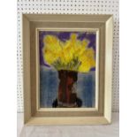 20th Century School - Vase of Daffodils, pastel on paper, 39 x 28.5 cm, framed
