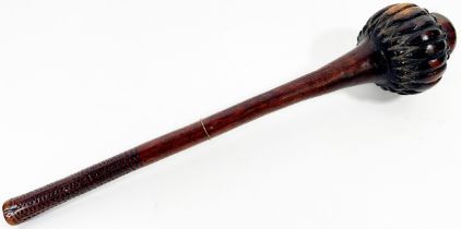 A 19th century Fijian Ula Drisia Burlwood Throwing Stick, 41cm long