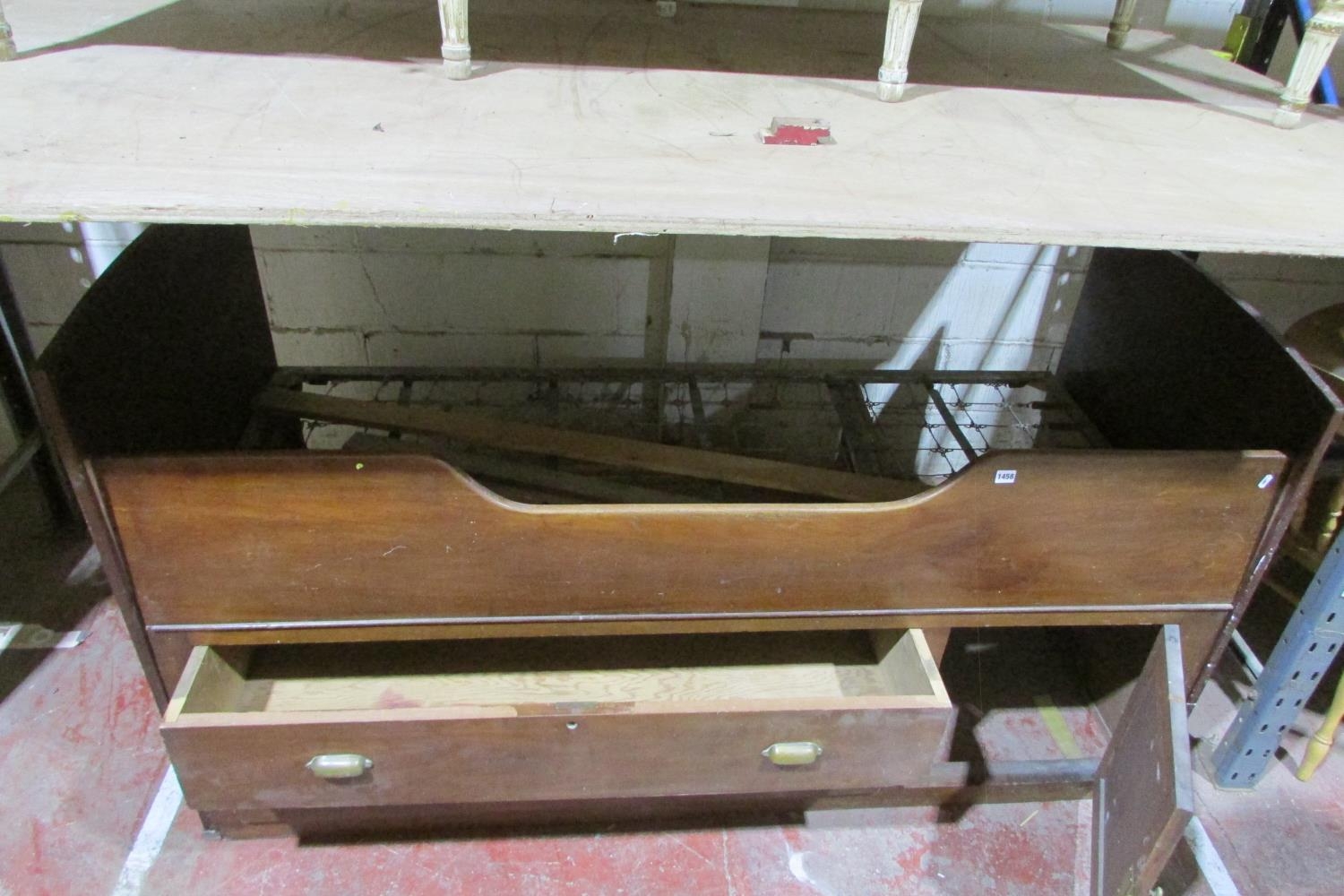 A marine or cabin bed in mahogany to take a single mattress, the framework enclosing two frieze - Image 3 of 3