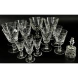 A good suite of Stuart Crystal glass ware including wine glasses, brandy, tumblers, sherry,