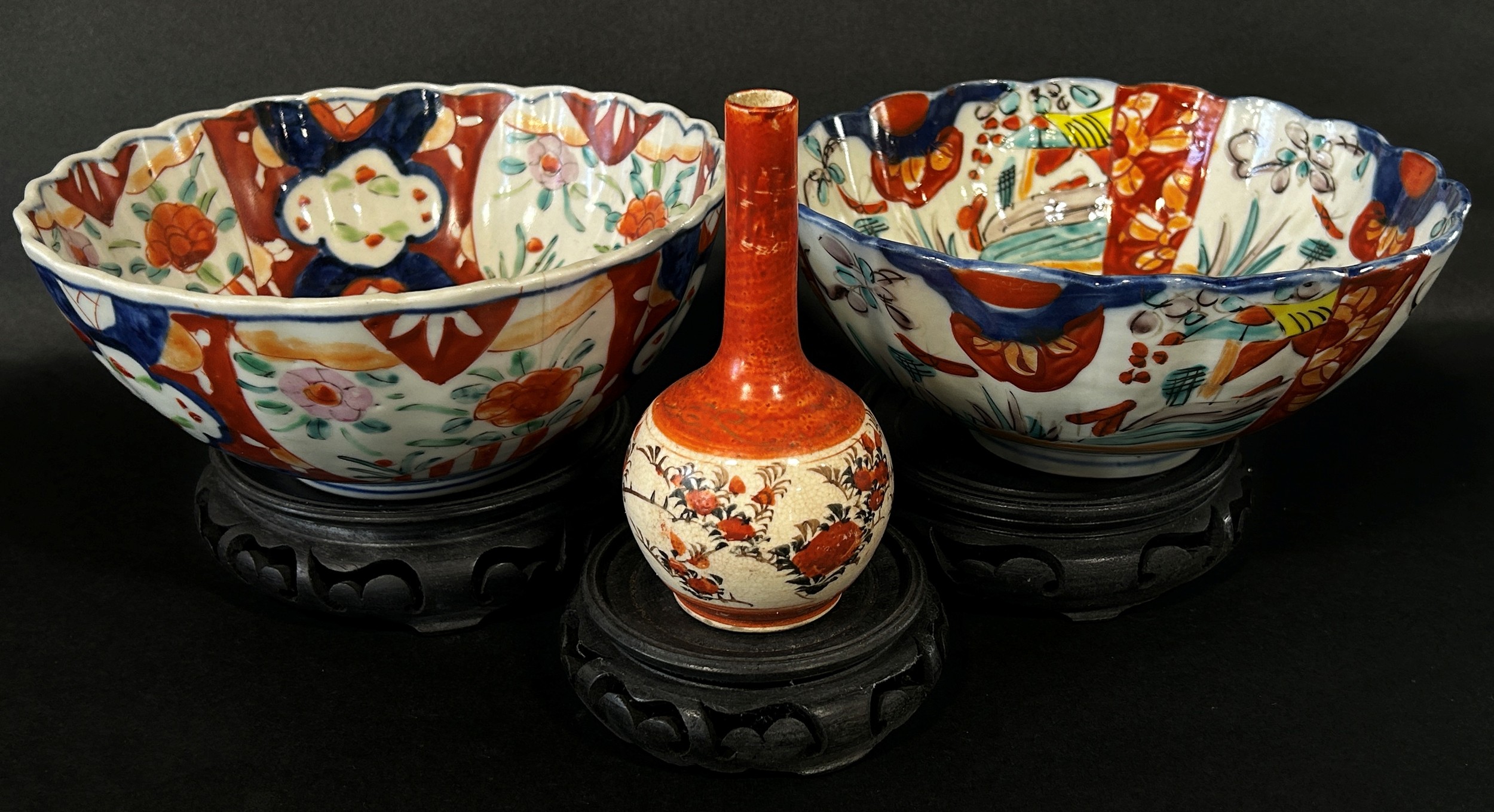 Mixed collection of oriental ceramics to include Two Imari bowls, Chinese style Studio pieces, etc - Image 2 of 4