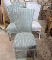 Five rattan conservatory chairs with painted finish