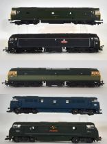 Five 00 gauge boxed diesel locomotives by Lima including 205135 Class 42 D843 'Sharpshooter' in BR