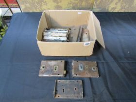 A collection of 19th century steel and other rim door locks