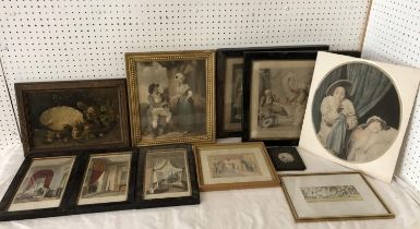 Eleven framed prints, and paintings, to include: T. Ryder & J.L. Coise - Arabian Nights