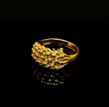 Vintage 9ct keeper ring, size R, 4.5g