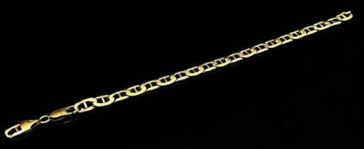 9ct fancy curb link chain bracelet, 5.2g (af)
