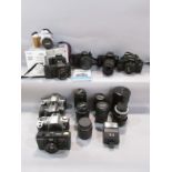 Nine Canon cameras models: EOS 80, EOS 1000F, EOS 3000V, EOS 500 N, EOS, RO AF35M, EOS 300 with