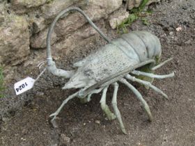 A cast metal lobster