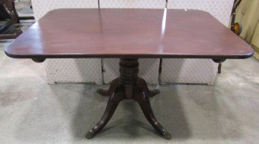 A repurposed tilt top table with Regency style pedestal base, 115cm long