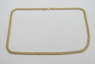 Italian 9ct double curb link chain necklace, 50cm L approx, 13.3g