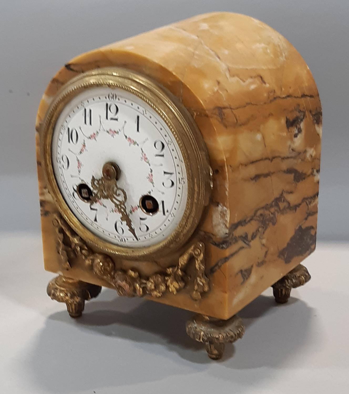 A mixed groups of clocks and barometers to include a large vineyard clock with enamelled dial, a - Image 5 of 5