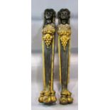 A decorative group of 18th / 19th century continental carved elements to include a tall pair of