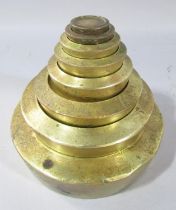 A set of 19th century Imperial brass weights half oz - 4lbs (8)