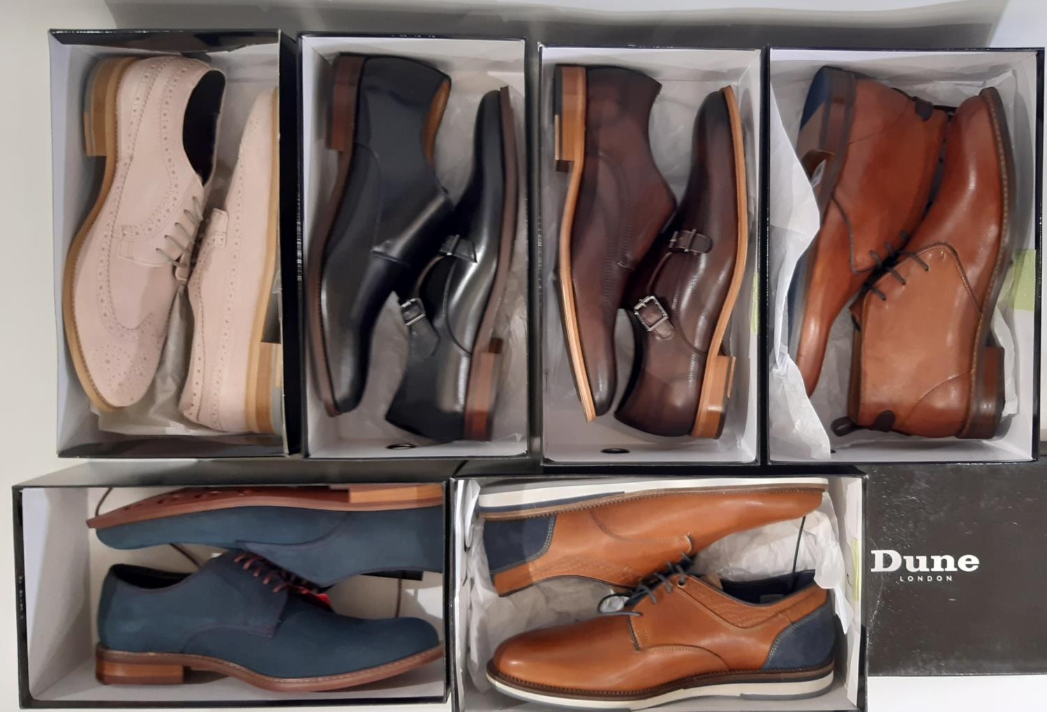6 pairs of men's brogue shoes and boots by Dune, all size 9, boxed and appear unworn - Image 3 of 3