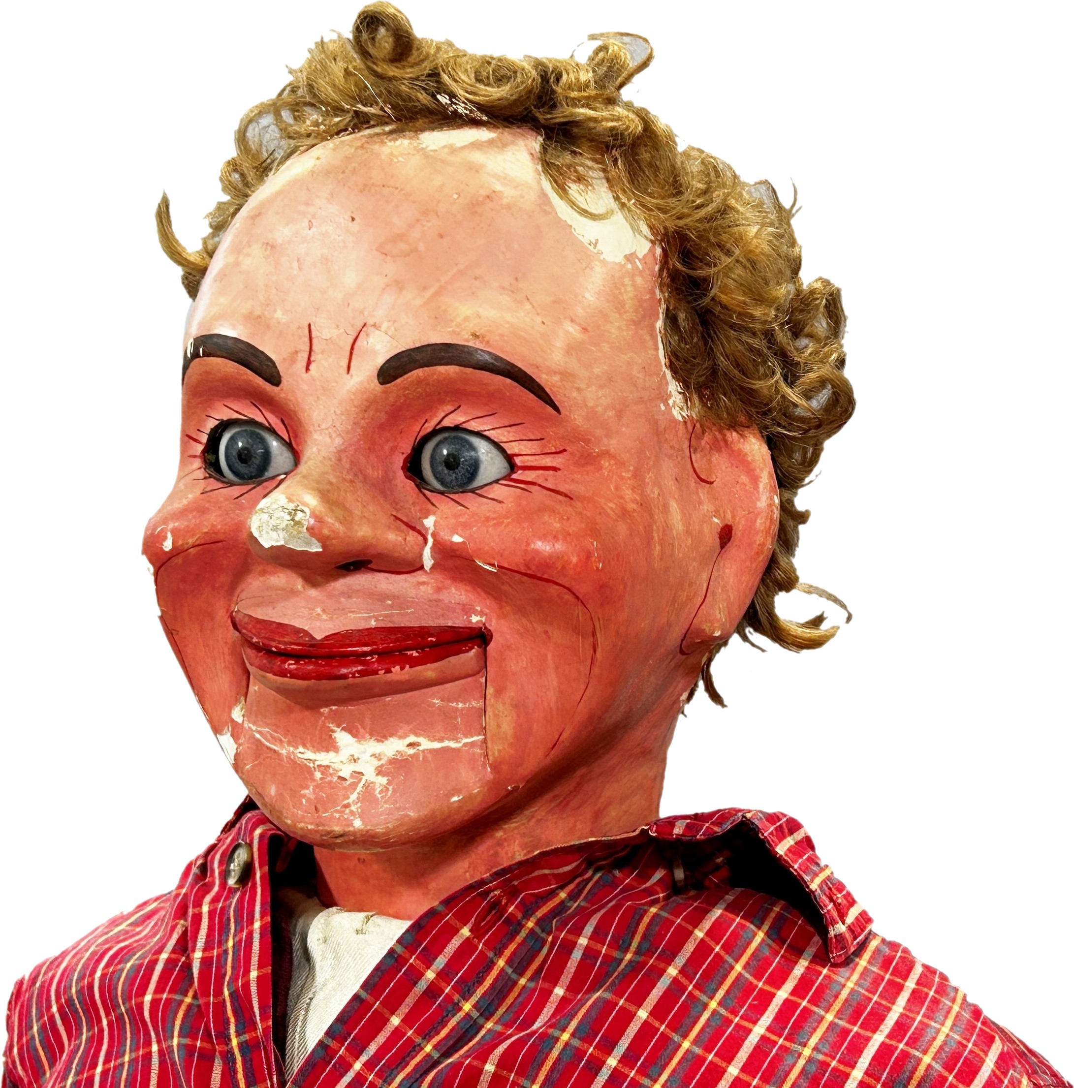 A Ventriloquist Dummy, with working mouth and eyes, 90cm tall approximately. - Image 3 of 4