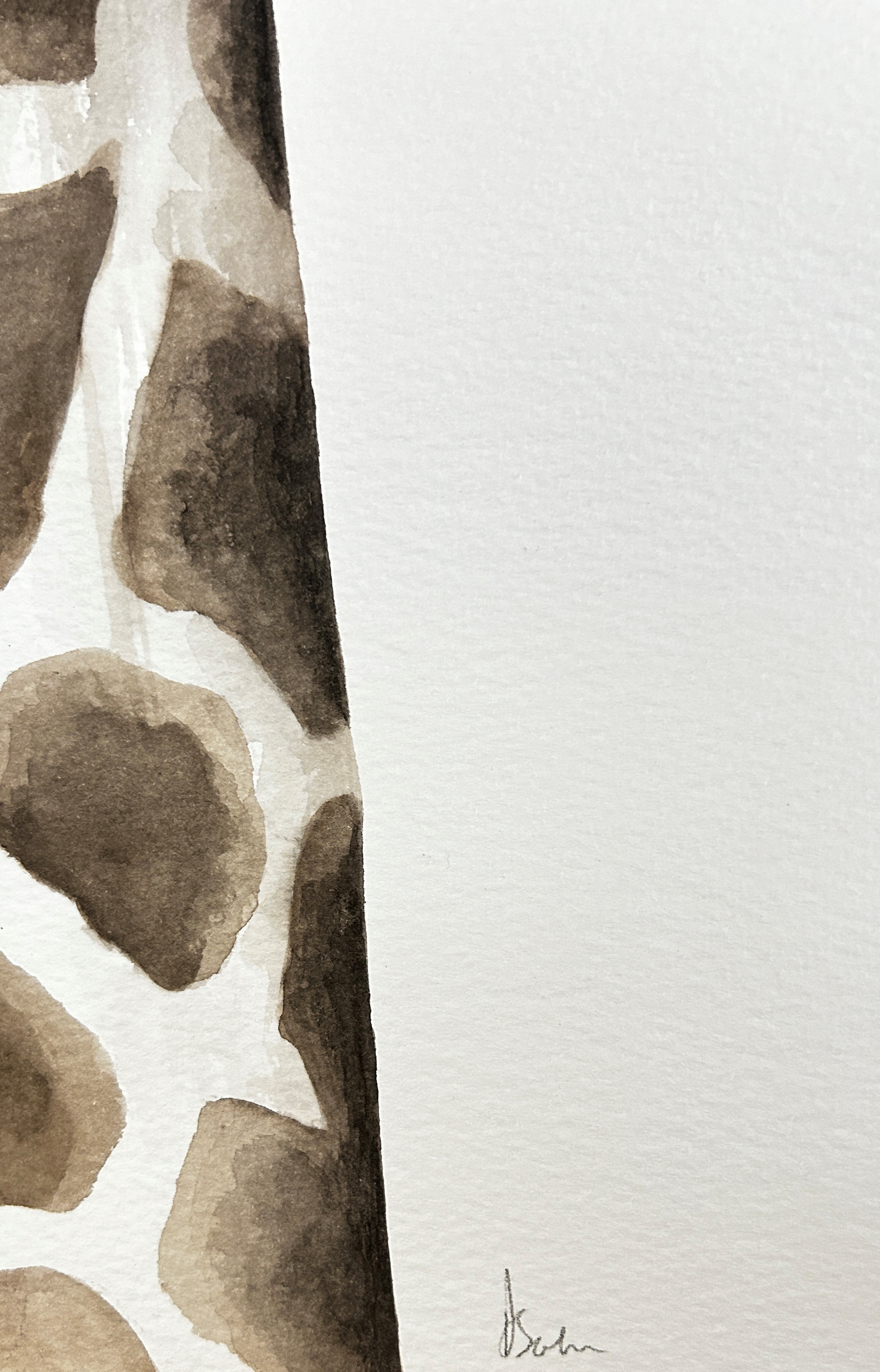 Dominique Salm (b.1972) 'Giraffe', watercolour on paper, signed in pencil below, 76.5 x 47 cm, - Image 2 of 3