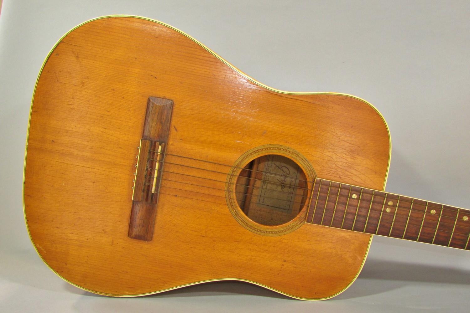 A ten string Goya Levin acoustic guitar with a plectrum tucked behind the strings, together with a - Image 2 of 4