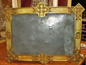 A 19th century ecclesiastical gothic gilt brass framed church hymn board, 42 x 51cm From the private