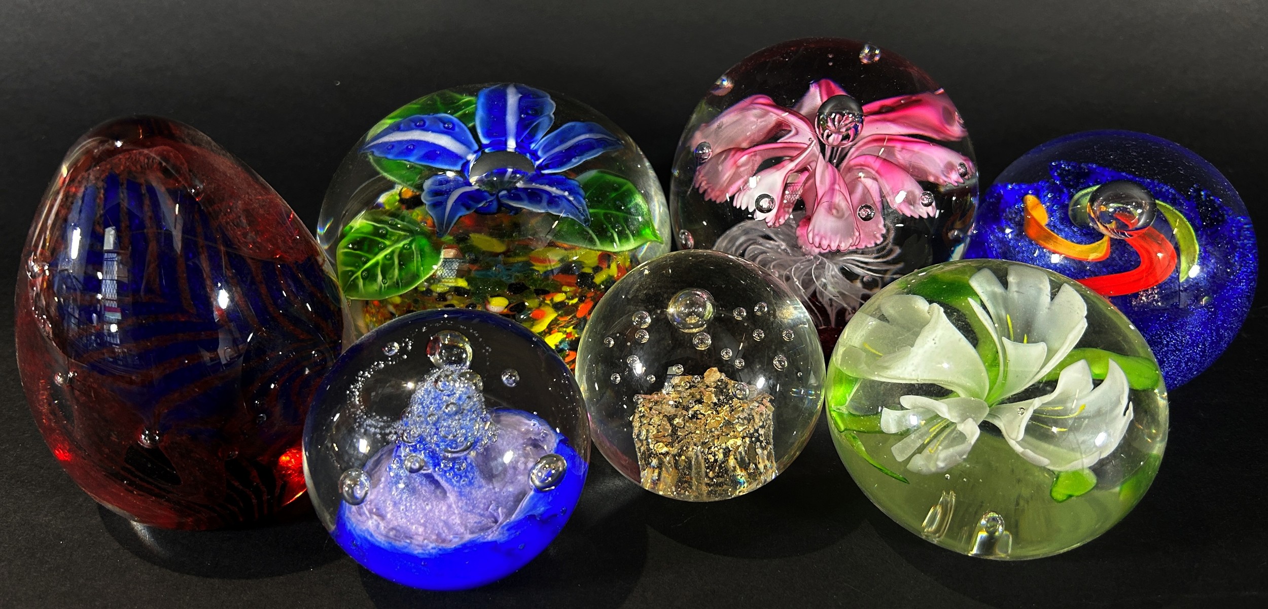 A mixed selection of mainly 20th century glass paperweights together with a rock crystal specimen, a - Image 3 of 3