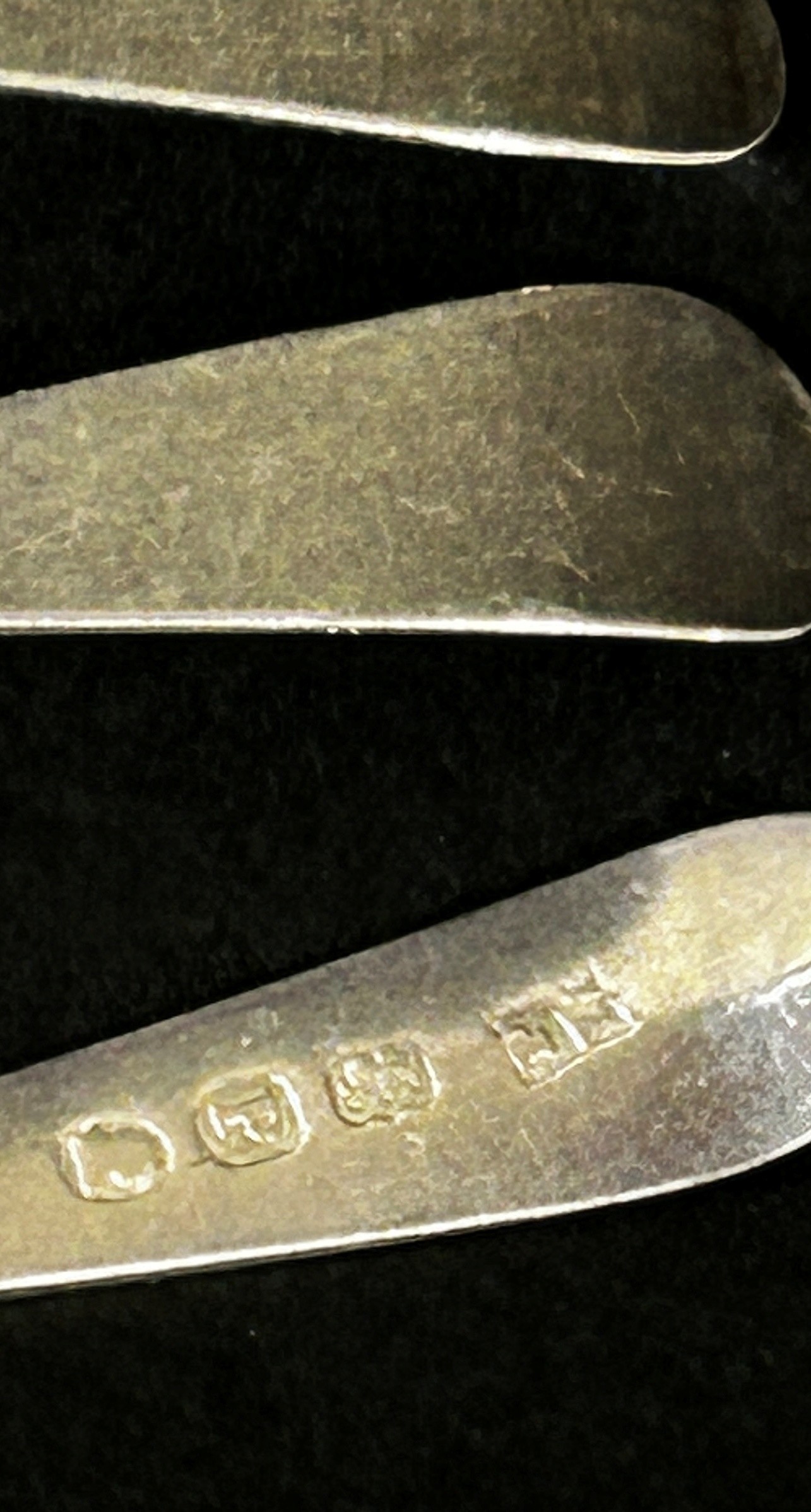 Six Georgian silver spoons in a later case, London 1810, maker Peter and William Bateman? (rubbed) - Image 3 of 3