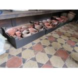 A large quantity of terracotta flower pots, (approx 60 plus) all sound 23cm and smaller, together