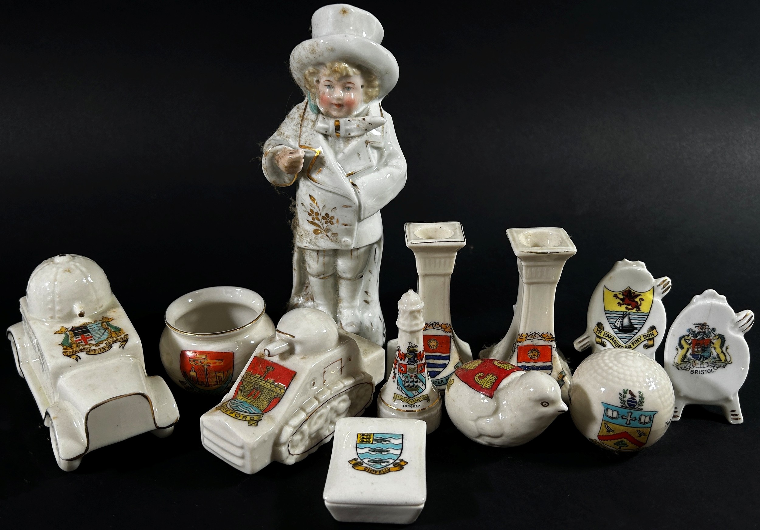 A collection of crested china including a number of military pieces, principally archaeological - Image 2 of 2