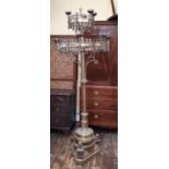 A tall and impressive 19th century ecclesiastical floor-standing gothic brass eighteen light