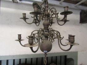 A good quality 19th century brass chandelier probably Dutch on two tiers, with eleven branches, 75cm