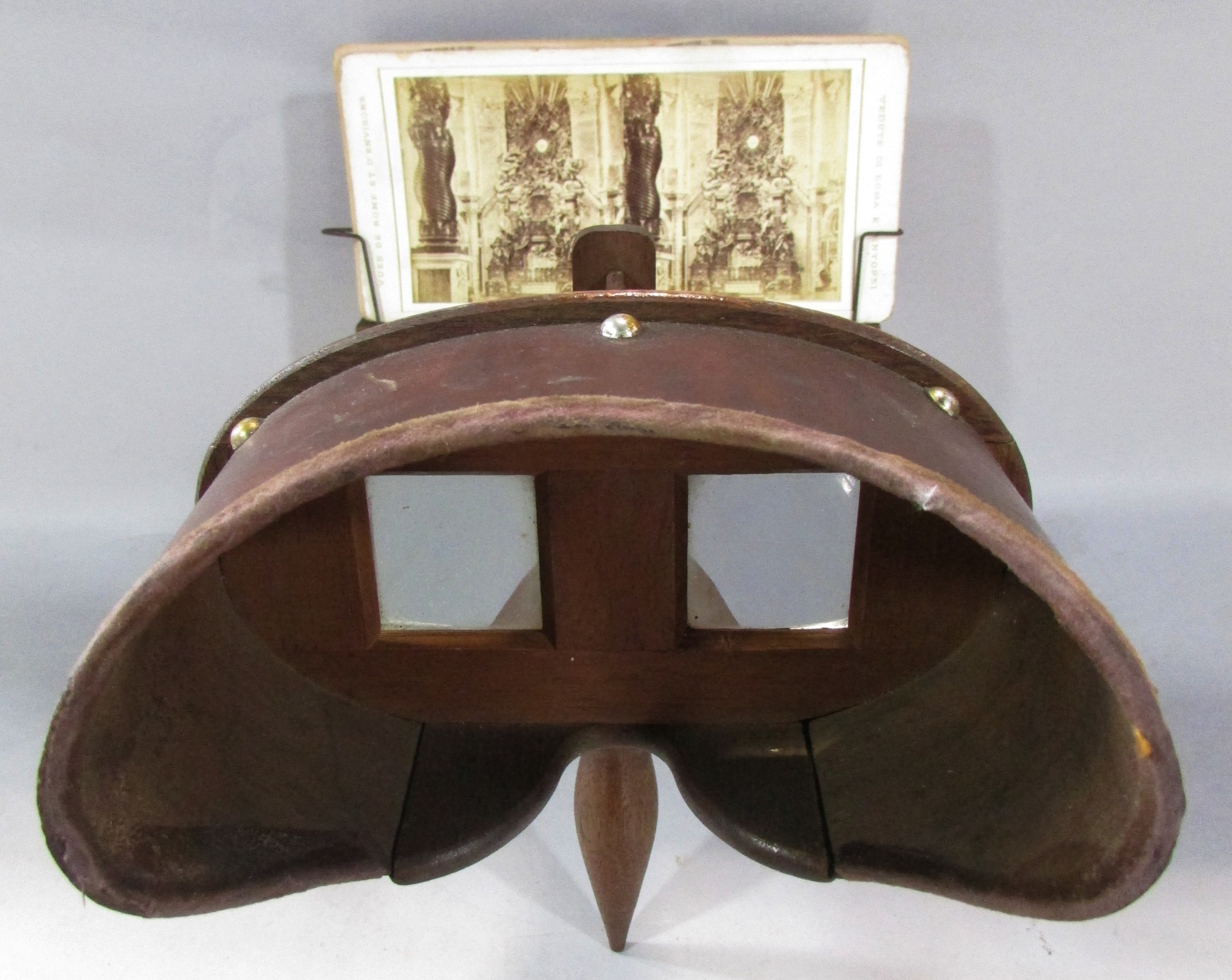 A Victorian Stereoscopic viewer, with a selection of topographical cards, rural landscapes, - Image 5 of 7
