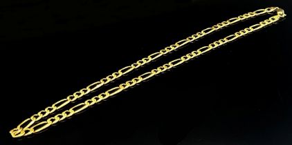 9ct figaro link chain necklace, 48cm L approx, 16.8g