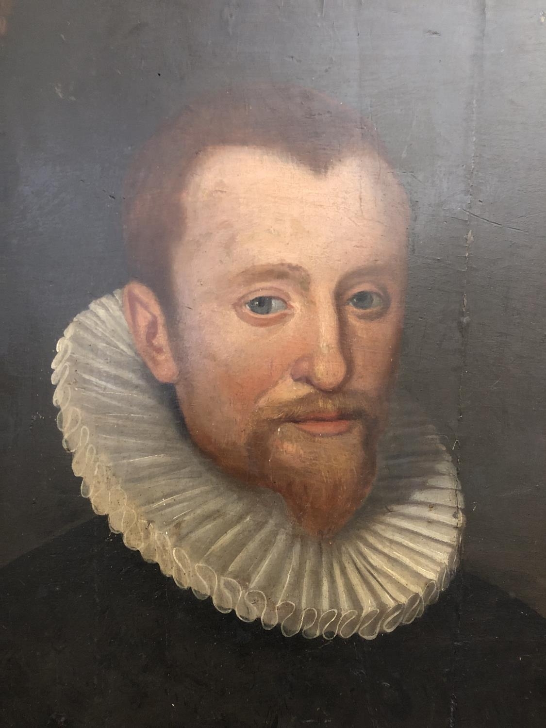 17th Century School - Portrait of A Gentleman Wearing a Ruff Collar, while holding a - Image 2 of 4