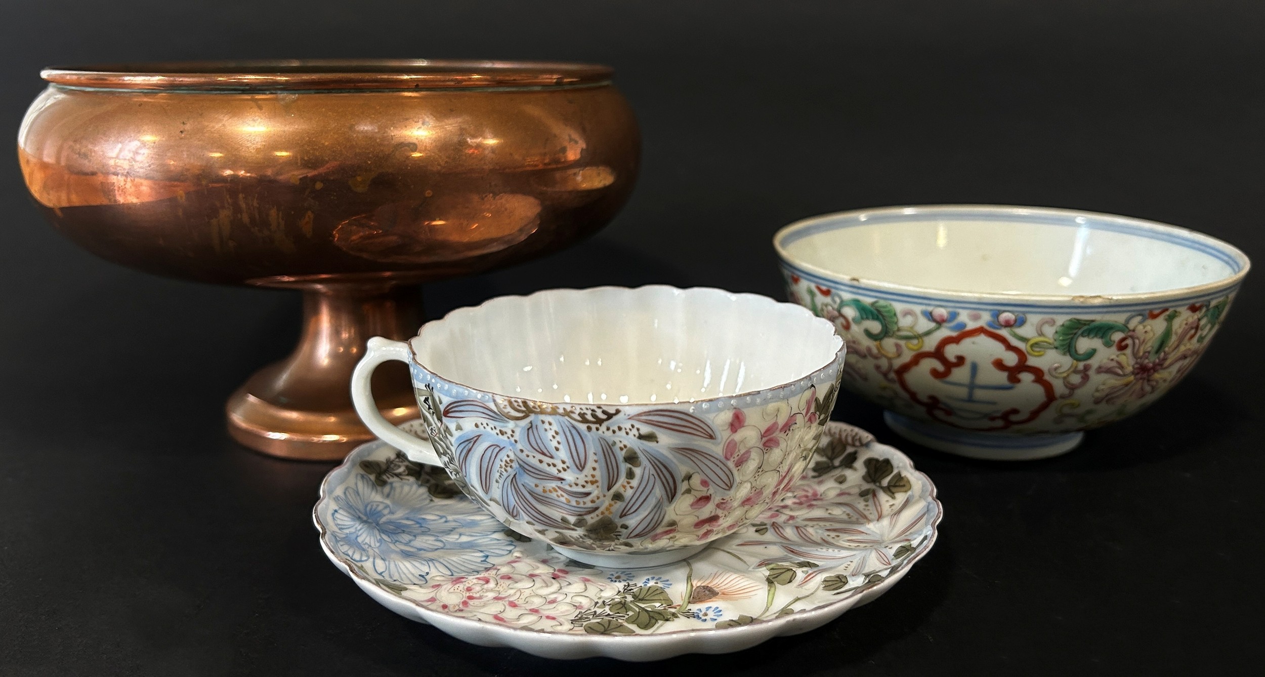 A Chinese Doucai enamel bowl with six character Jiaqing mark and of the period, decorated with