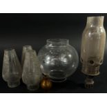 A collection of oil lamp funnels / shades (10)