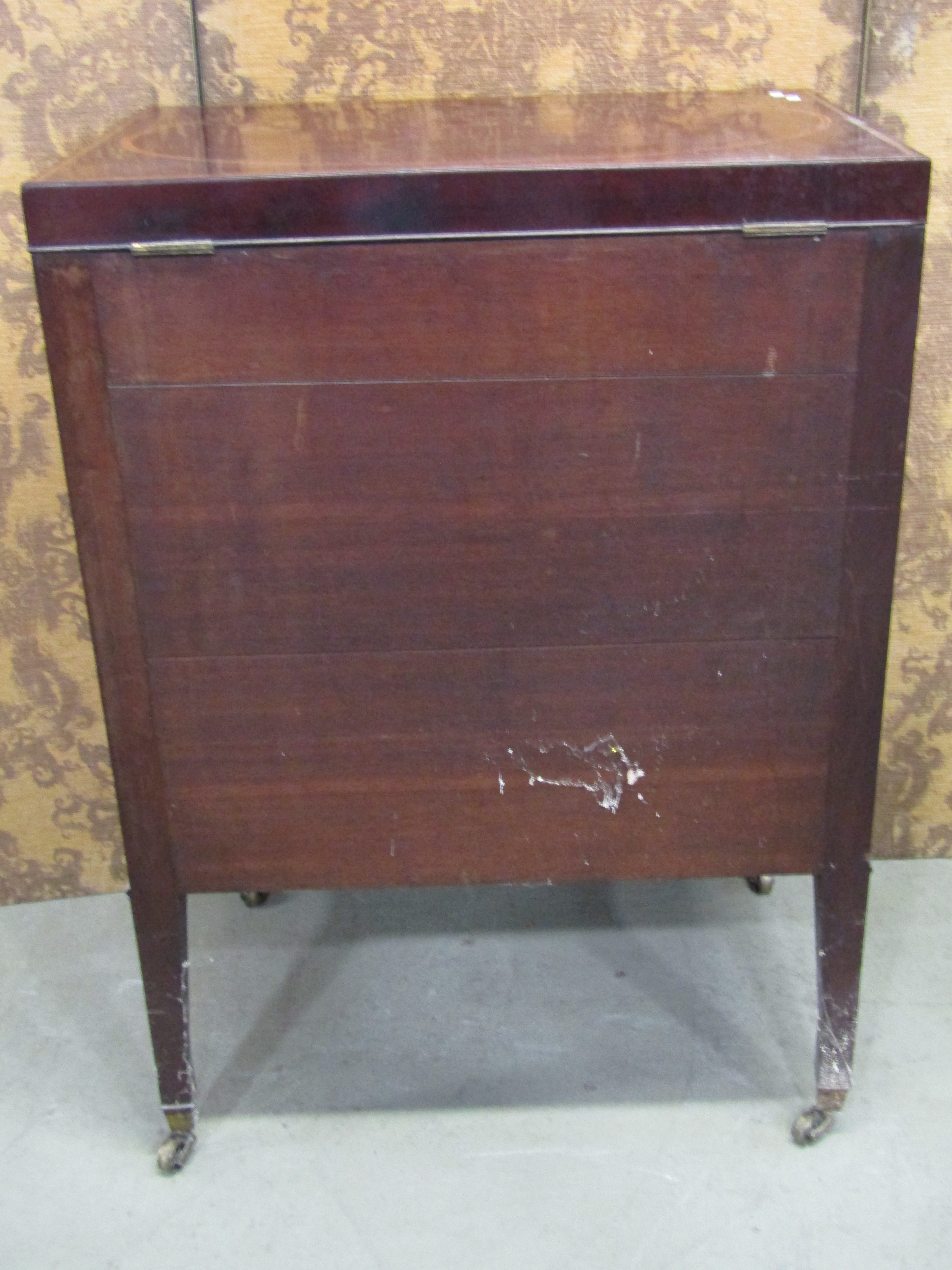 A Georgian mahogany gentleman's wash stand with rising lid, with comprehensively fitted interior, - Image 9 of 9