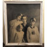 (Royal Family Interest) A large early photographic Belgian Royal Family portrait group, depicting