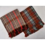 2 vintage Scottish woollen travel blankets by Macnab 210x160cm and 200x 155cm (2)