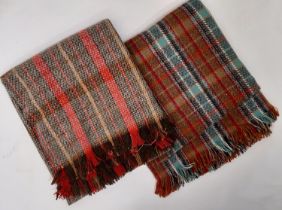 2 vintage Scottish woollen travel blankets by Macnab 210x160cm and 200x 155cm (2)