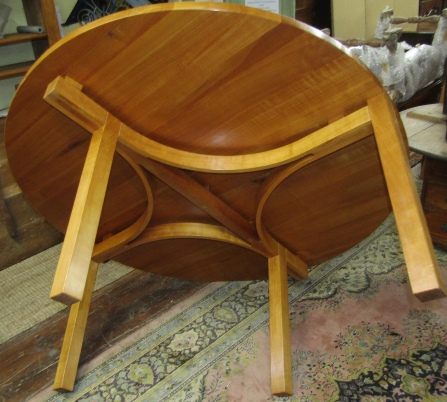 A bespoke made John Makepeace table and chairs made in English wild cherry wood, the circular - Image 4 of 9